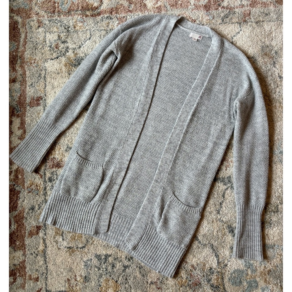 SO Light Gray Long Cardigan Crisscross Detail Size XS